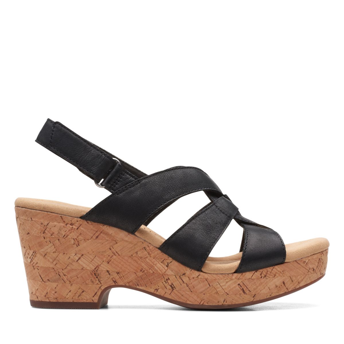 Clarks Giselle Beach Keilabsatz Sandalen Schwarz | 99128666