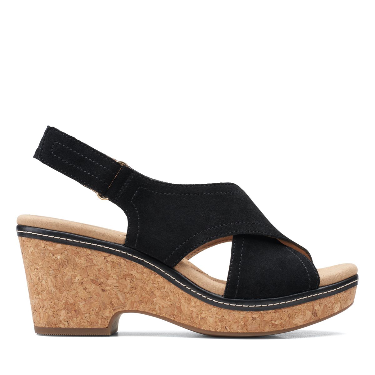 Clarks Giselle Cove Keilabsatz Sandalen Schwarz | 27051501