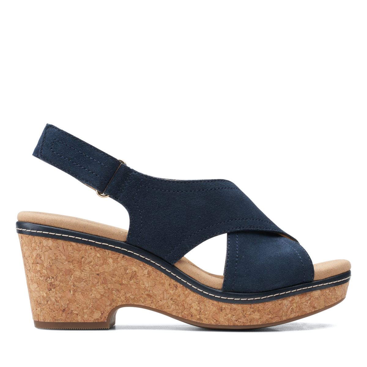 Clarks Giselle Cove Keilabsatz Sandalen Navy | 82502731