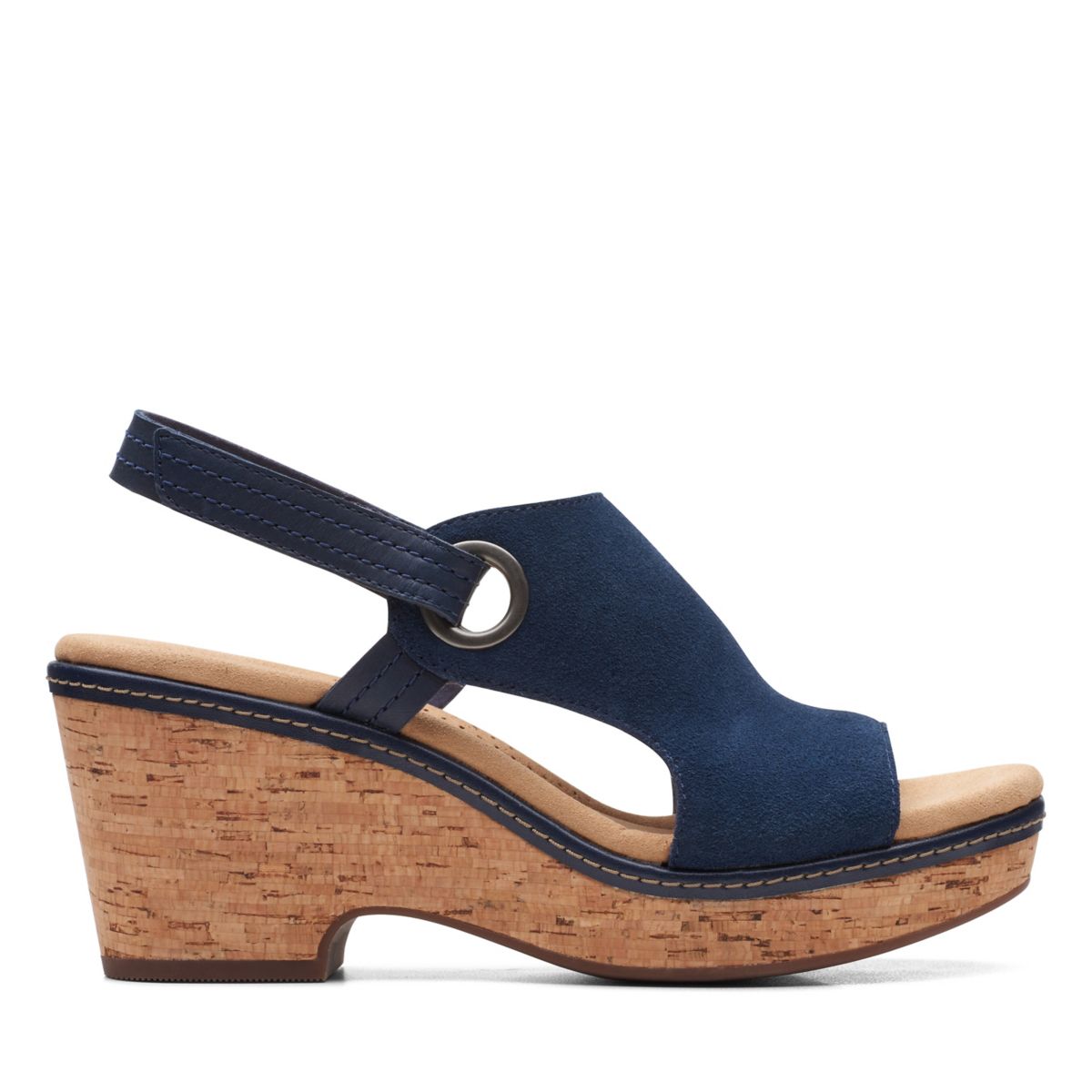 Clarks Giselle Sea Keilabsatz Sandalen Navy | 41586297