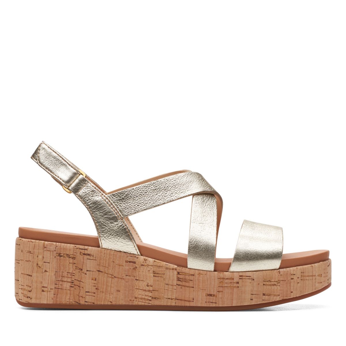 Clarks Kimmei Cork Keilabsatz Sandalen Gold | 37986557