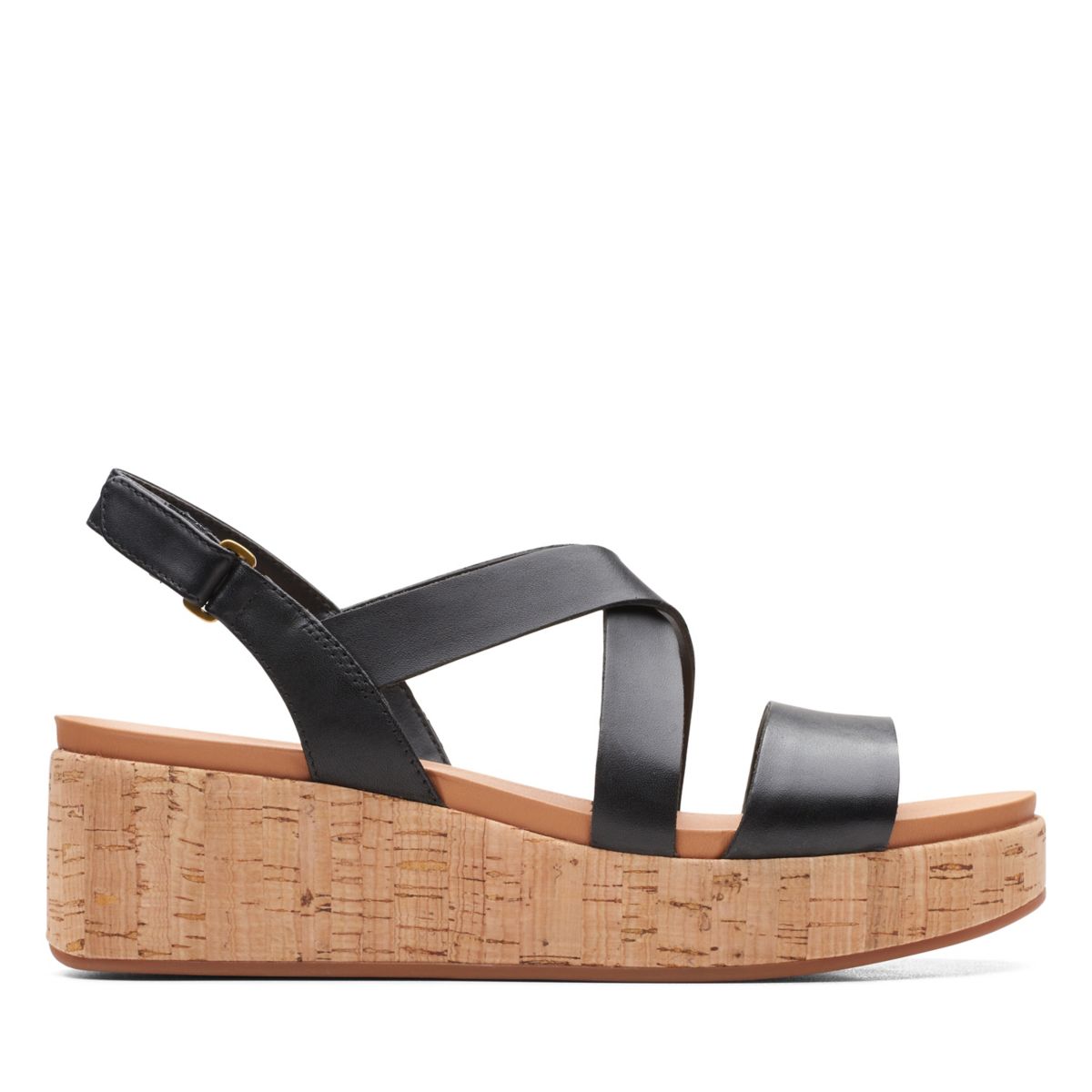 Clarks Kimmei Cork Keilabsatz Sandalen Schwarz | 26855979