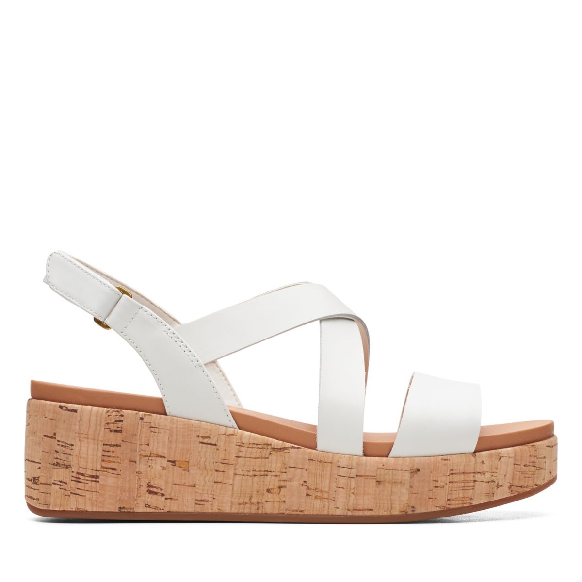 Clarks Kimmei Cork Keilabsatz Sandalen Weiß | 9513536