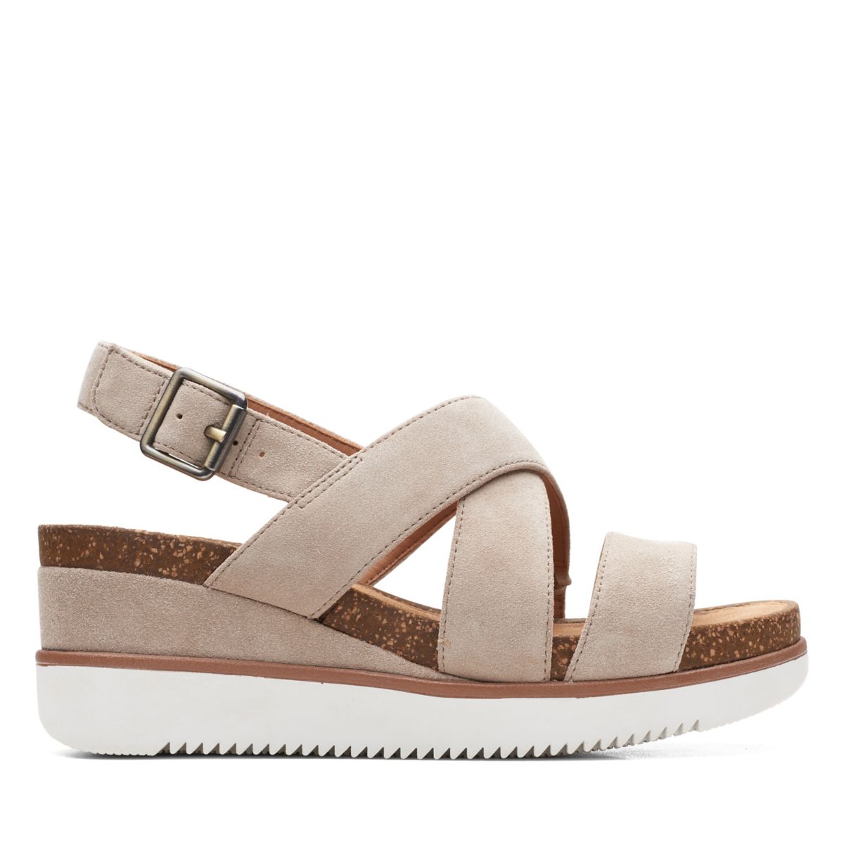 Clarks Lizby Cross Keilabsatz Sandalen Braun | 64714566
