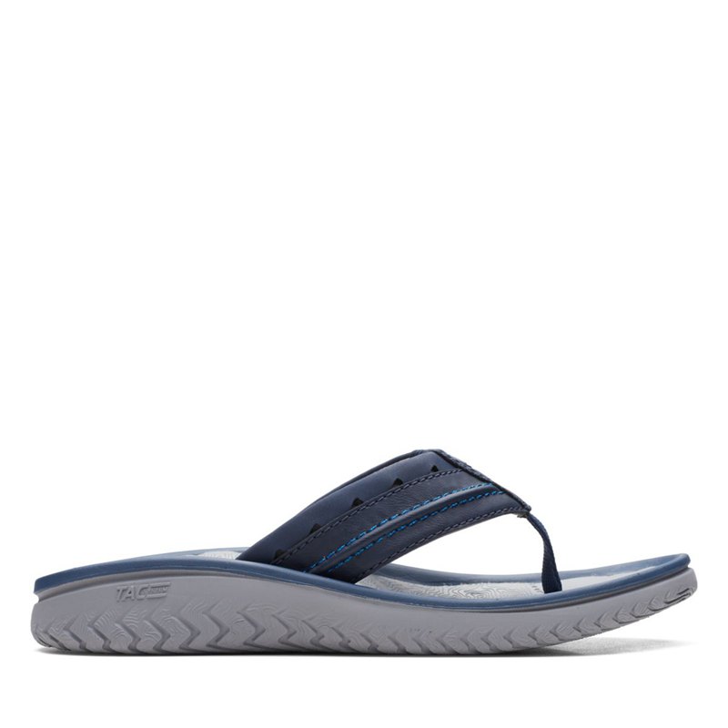 Clarks Wesley Post Flip Flops Navy | 84536049